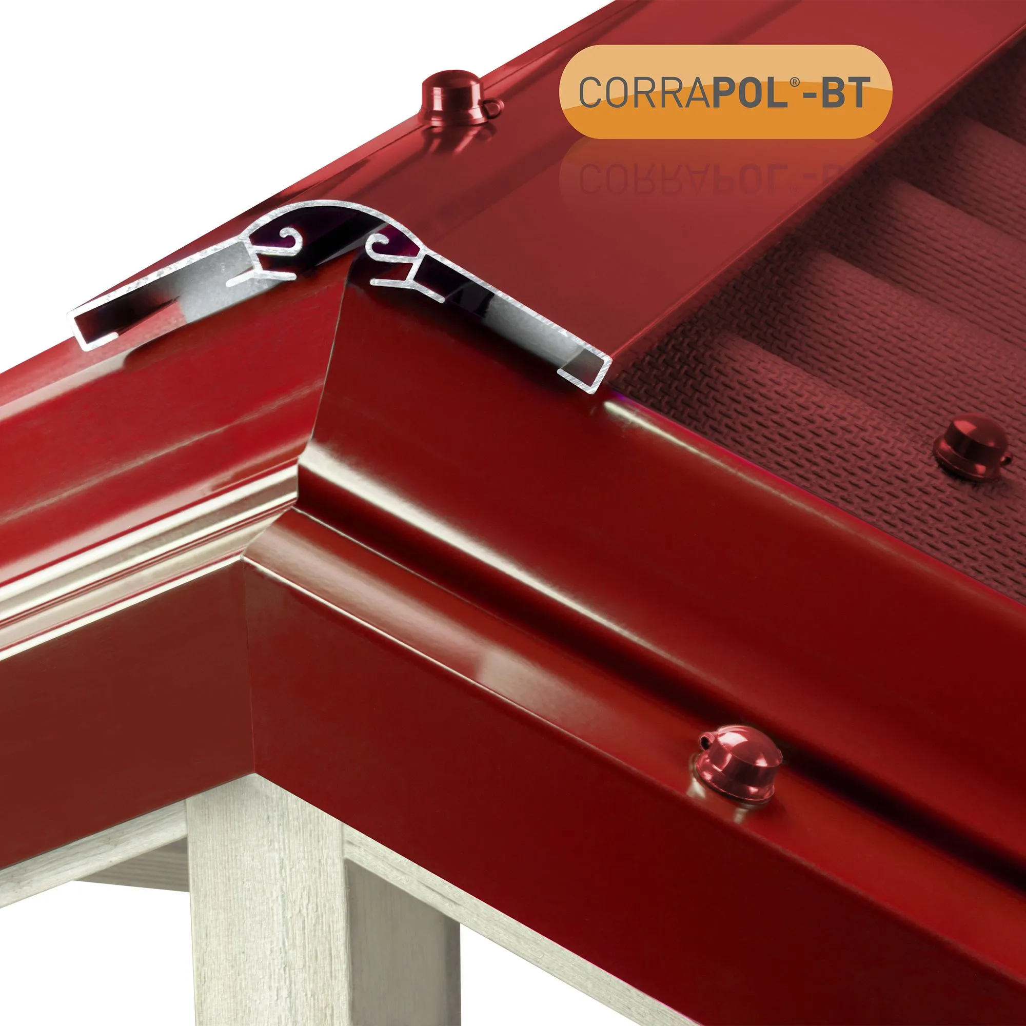 Corrapol-BT Red Aluminium Ridge piece (L)3mm (W)145mm
