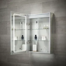 Sensio Harlow With 1 mirror door Illuminated Bathroom Cabinet with shaver socket (W)500mm (H)700mm