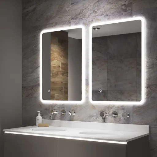 Sensio Libra Rectangular Illuminated Colour-changing mirror (H)800mm (W)600mm