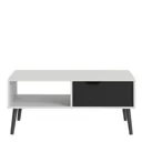 Ebru White & black Painted 1 Drawer Coffee table (H)433mm (W)987mm (D)602mm