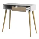 Ebru Matt white oak effect Painted 1 Drawer Desk (H)898mm (W)1030mm (D)435mm