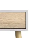 Ebru Matt white oak effect Painted 1 Drawer Desk (H)898mm (W)1030mm (D)435mm