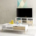 White & Oak Effect TV stand , (W)1172mm