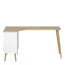 Ebru Matt white oak effect Painted 2 Drawer Desk (H)758mm (W)1451mm (D)810mm