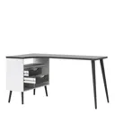 Ebru White & black Painted 2 Drawer Desk (H)758mm (W)1451mm (D)810mm