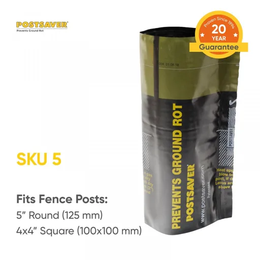 Postsaver Fence Post Barrier Sleeve to suit 100 x 100mm Post Black/Green