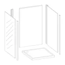 Splashwall Gloss Metallic black 3 sided Shower Panel kit (L)1200mm (W)1200mm (T)3mm