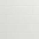 Splashwall Gloss White Tile effect 3 sided Shower Panel kit (L)2420mm (W)1200mm (T)3mm