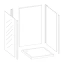 Splashwall Gloss White Tile effect 3 sided Shower Panel kit (L)1200mm (W)2420mm (T)3mm