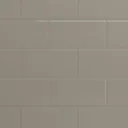 Splashwall Gloss Coffee Tile effect 3 sided Shower Panel kit (L)2420mm (W)1200mm (T)3mm