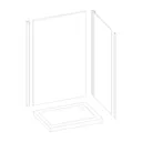 Splashwall Gloss Cream Tile effect 2 sided Shower Panel kit (L)1200mm (W)2420mm (T)3mm