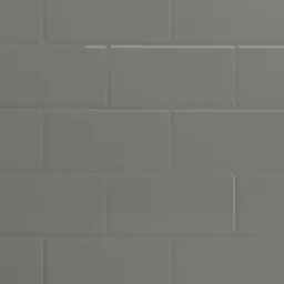 Splashwall Gloss Grey Tile effect 2 sided Shower Panel kit (L)2420mm (W)1200mm (T)3mm