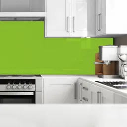 Splashwall Gloss Lime Glass Splashback, (H)750mm (W)600mm (T)6mm