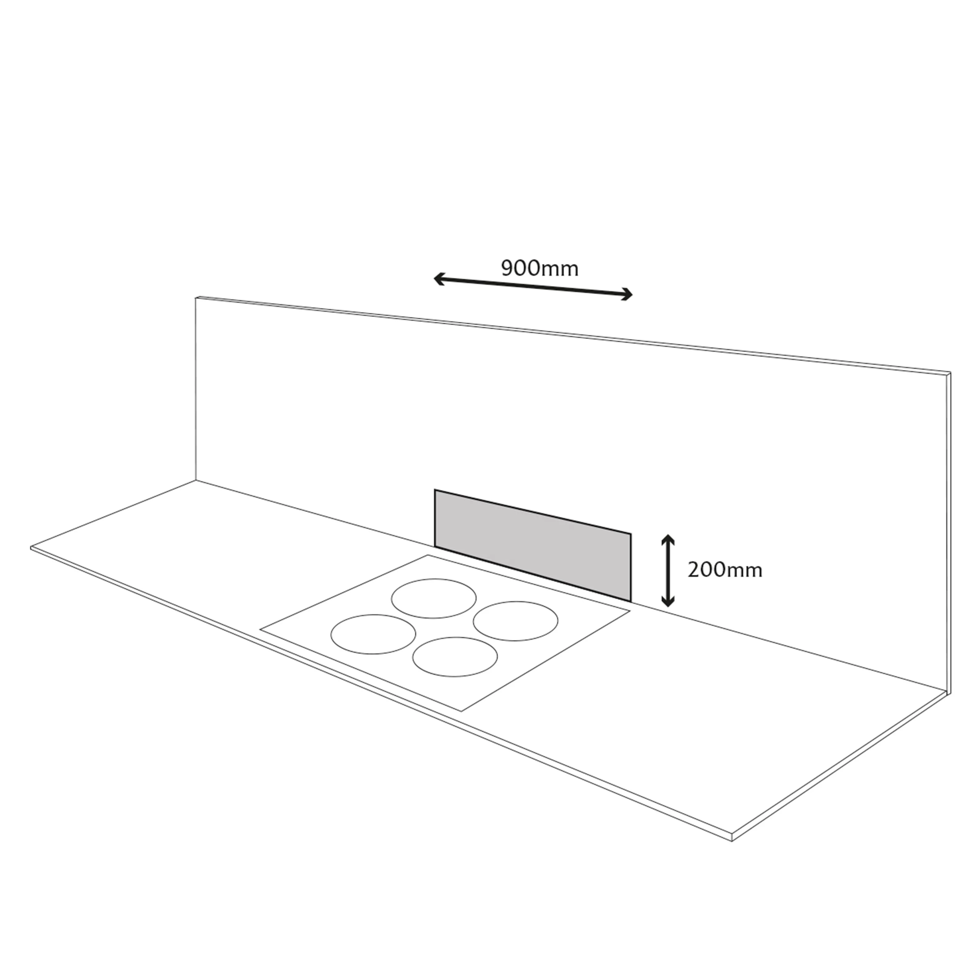 Splashwall Lime Glass Upstand (L)900mm