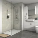 Splashwall Splashwall Matt Cream concrete 3 sided Shower Panel kit (W)1200mm (T)11mm