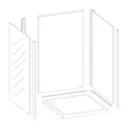 Splashwall Splashwall Matt White concrete 3 sided Shower Panel kit (W)1200mm (T)11mm