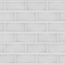 Splashwall Alloy Matt White Cracked tile Aluminium Splashback, (H)600mm (W)2440mm (T)4mm