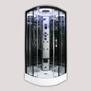 Insignia Premium Black Frame Quadrant Steam Shower Cabin 1000 x1000mm - PR10-QBF-CG-S