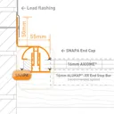 SNAPA White PVC Roof wall bar, (L)5m (W)55mm (T)105mm