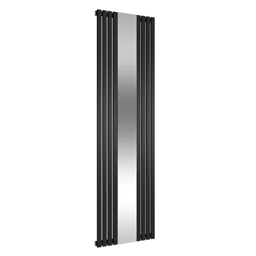 Reina Reflect black steel designer radiator 1800 x 445