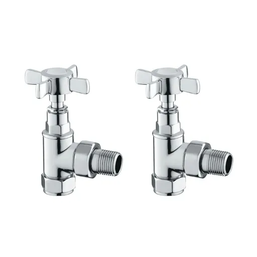 Reina Bronte chrome traditional angled radiator valves