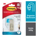 3M Command Modern Reflections Nickel effect Small Single Bath Adhesive hook (Holds)0.45kg