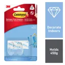 3M Command Small Clear Hook (Holds)0.45kg, Pack of 2