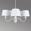 Reanna chandelier with lampshades in white