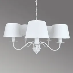 Reanna chandelier with lampshades in white