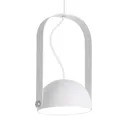 Hemi LED pendant light, pivotable lampshade, white