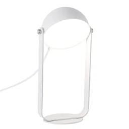Hemi LED table lamp, pivotable lampshade, white