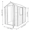 Shire Shetland 6x4 Apex Dip treated Shiplap Honey brown Wooden Shed with floor - Assembly service included
