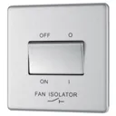 Colours Brushed stainless steel effect Single 10A Fan isolator Switch