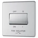Colours Brushed stainless steel effect Single 10A Fan isolator Switch
