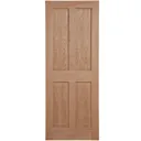 4 panel Oak veneer LH & RH Internal Fire Door, (H)1981mm (W)838mm (T)35mm