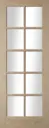 10 Lite Glazed Oak veneer LH & RH Internal Door, (H)1981mm (W)610mm