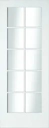 10 Lite Glazed Primed White LH & RH Internal Door, (H)1981mm (W)610mm