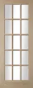 15 Lite Glazed Oak veneer LH & RH Internal Door, (H)1981mm (W)762mm