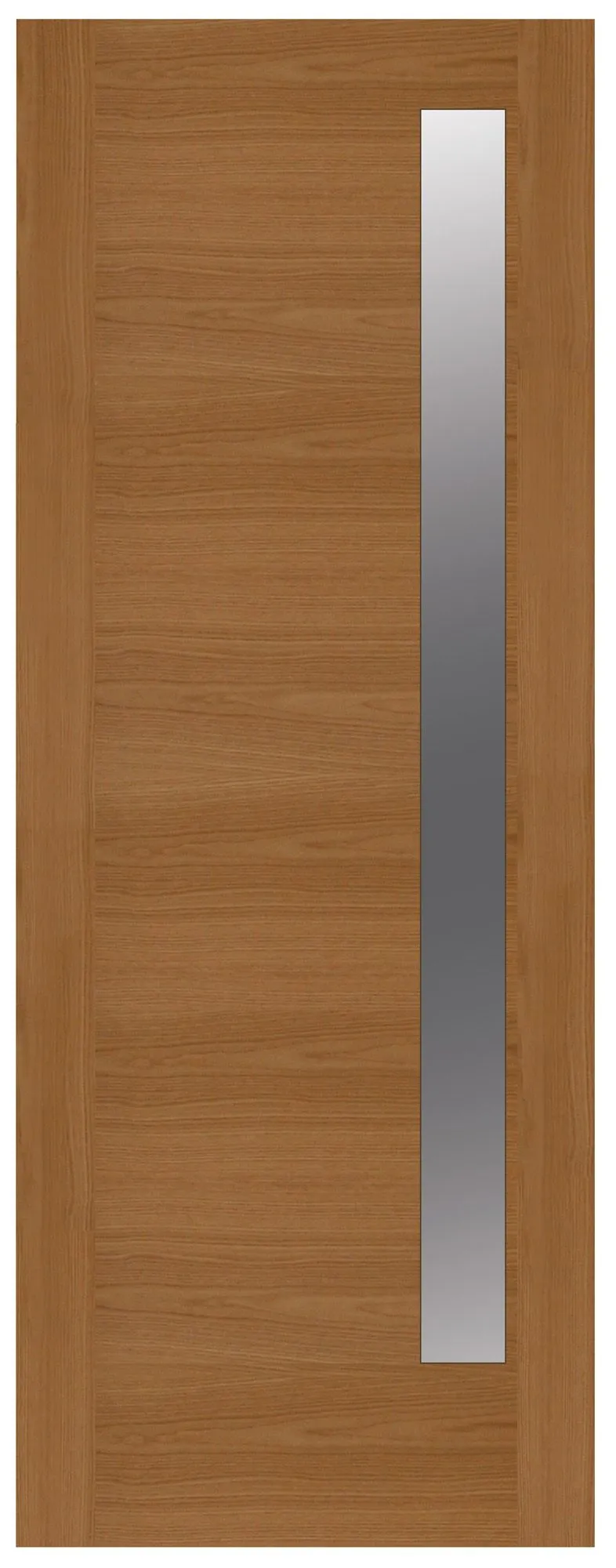 Frosted Glazed Contemporary White oak veneer LH & RH External Front Door, (H)1981mm (W)762mm