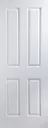 4 panel White Internal Door, (H)2032mm (W)813mm (T)35mm