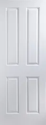 4 panel White Internal Door, (H)2040mm (W)826mm (T)40mm