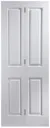 4 panel Primed White Woodgrain effect Internal Bi-fold Door set, (H)1950mm (W)826mm