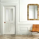 4 panel 2 Lite Glazed Primed White Woodgrain effect Internal Bi-fold Door set, (H)1950mm (W)674mm