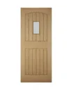B&Q Stable Frosted Glazed Cottage White oak veneer LH & RH External Front Door, (H)1981mm (W)762mm