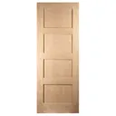 4 panel Shaker Oak veneer LH & RH Internal Fire Door, (H)1981mm (W)686mm