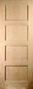 4 panel Shaker Oak veneer LH & RH Internal Door, (H)1981mm (W)838mm