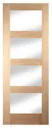 4 panel Glazed Shaker Oak veneer LH & RH Internal Door, (H)1981mm (W)762mm