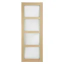 4 panel Glazed Shaker Oak veneer LH & RH Internal Door, (H)1981mm (W)838mm