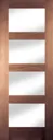 4 panel Glazed Shaker Walnut veneer LH & RH Internal Door, (H)1981mm (W)610mm