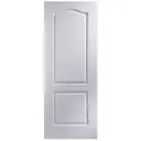 2 panel Arched Primed White Woodgrain effect Internal Fire Door, (H)1981mm (W)762mm